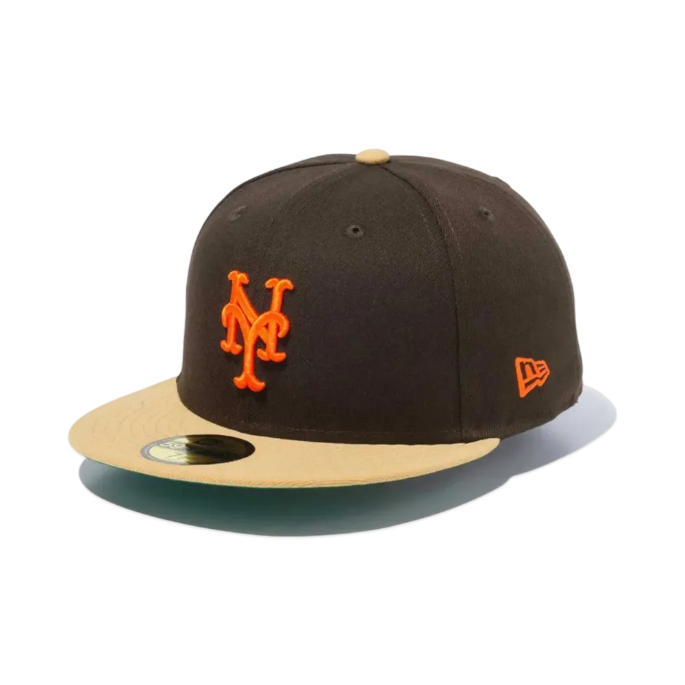 NEW ERA Powered by GORO NAKATSUGAWA (min-nano) 59Fifty New York Mets Brown Suede Bronze Visor "Brown/Bronze"