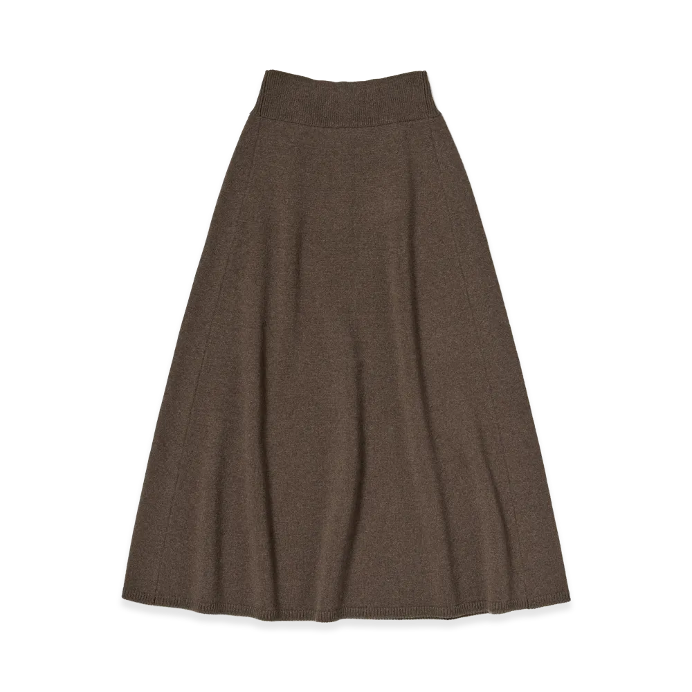 AURALEE Women's Super Fine Wool Knit Skirt "Top Brown"