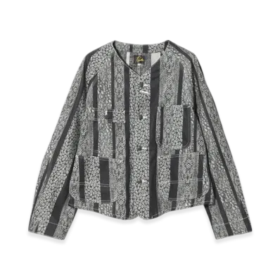 NEEDLES Engineer Jacket - 10oz Denim / Python Jacquard "Gray"