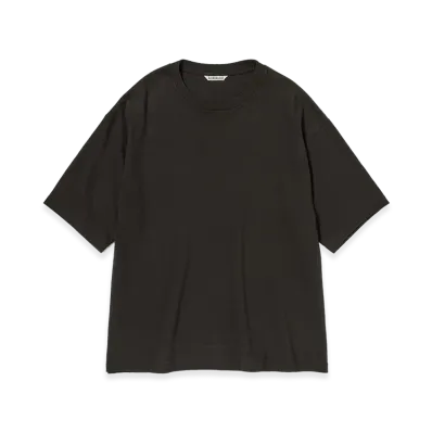 AURALEE Brushed Organic Cotton Jersey Tee "Ink Black"