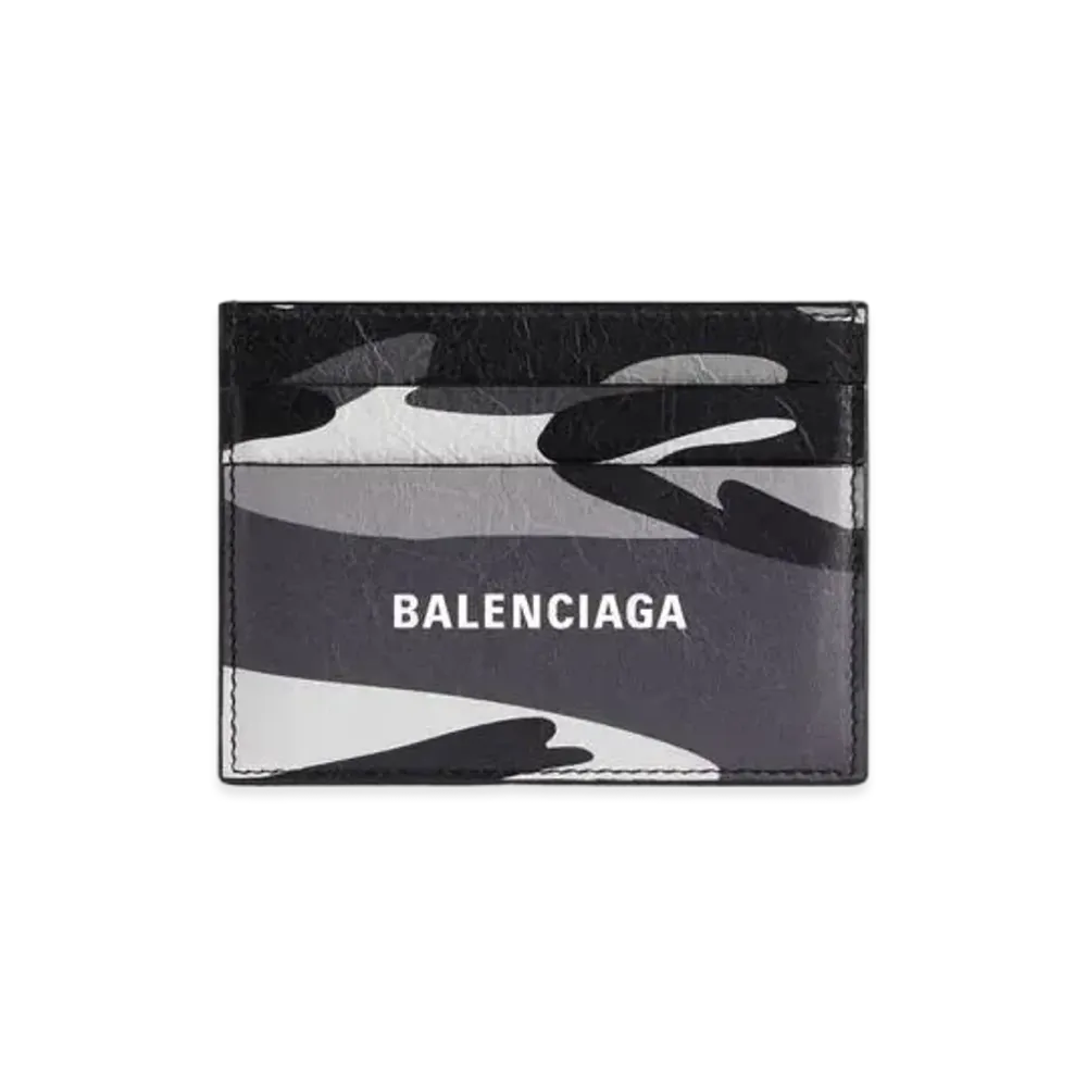 BALENCIAGA Cash Card Holder Camo Print "Grey/Silver"