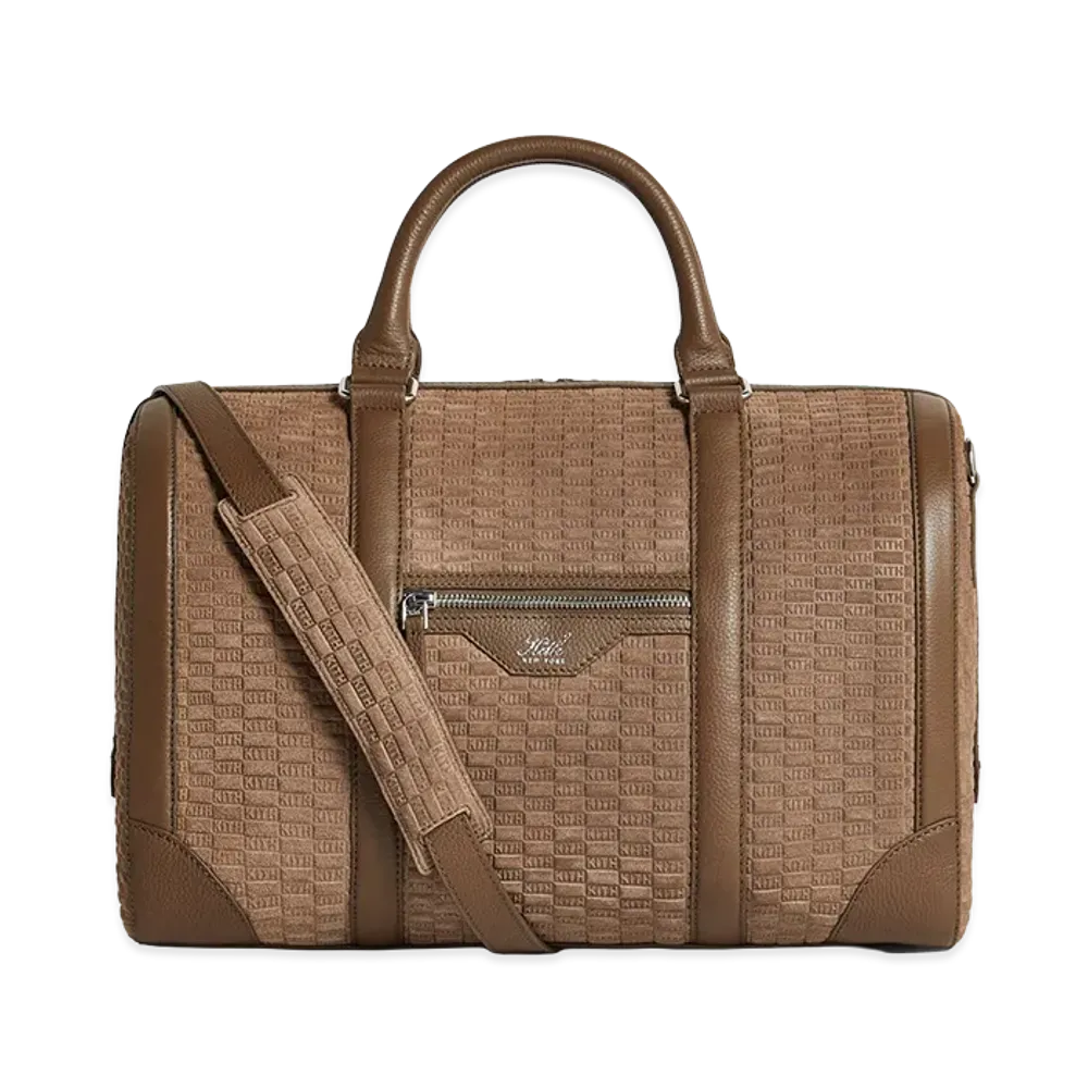 Kith Monogram Suede Traveler K40 Duffle Bag "Java"