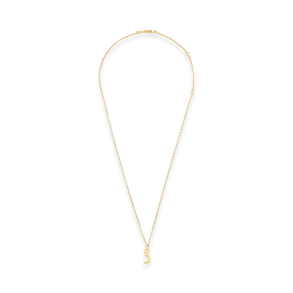 AMI PARIS Brass Hammered 3 Pendant Necklace "Gold"