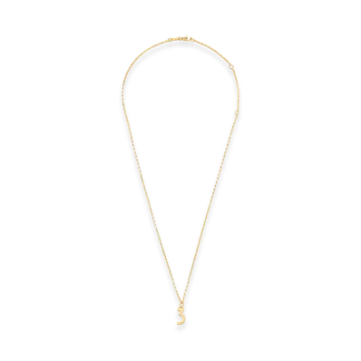 AMI PARIS Brass Hammered 3 Pendant Necklace "Gold"