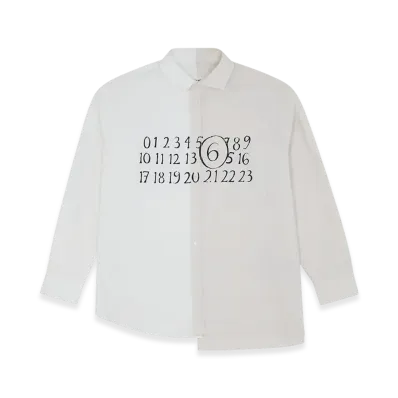 MM6 Maison Margiela Men's Numeric Asymmetric Shirt "White"