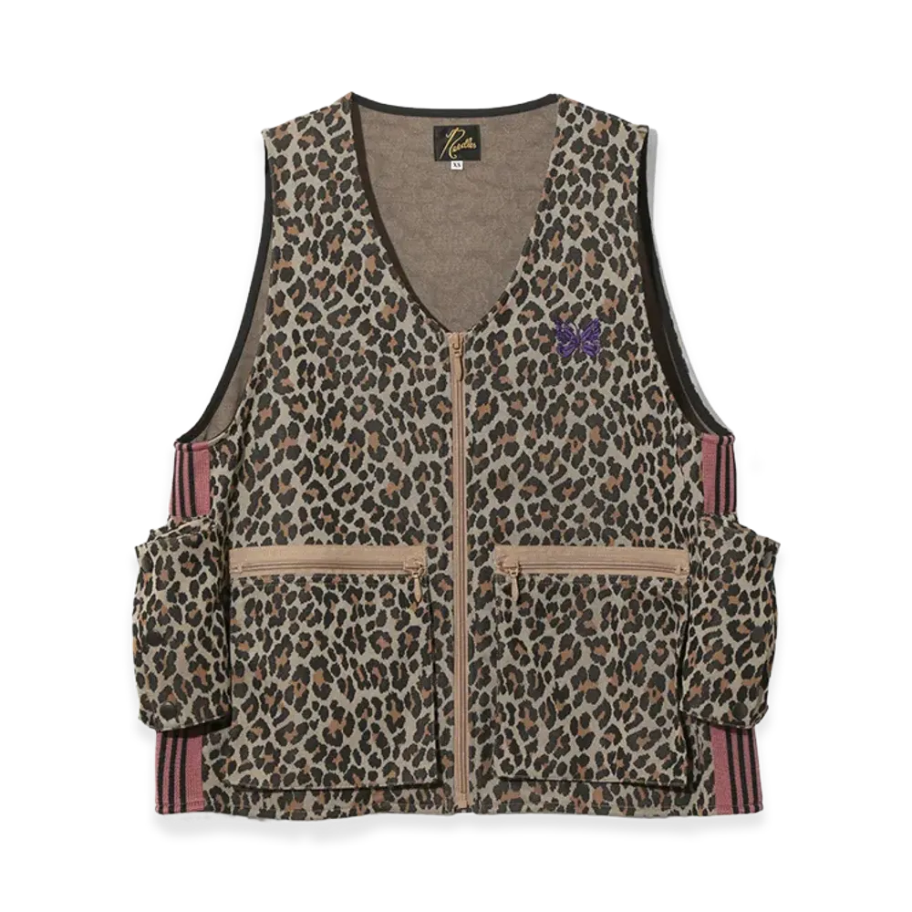 NEEDLES Radio Vest Poly Jacquard "Leopard"