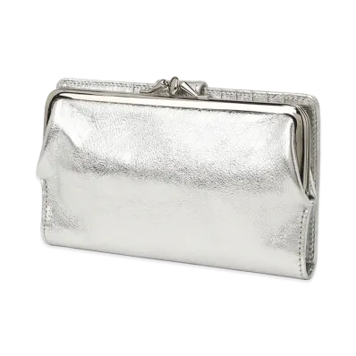 Y's Foil Smooth Leather Long Wallet "Silver"