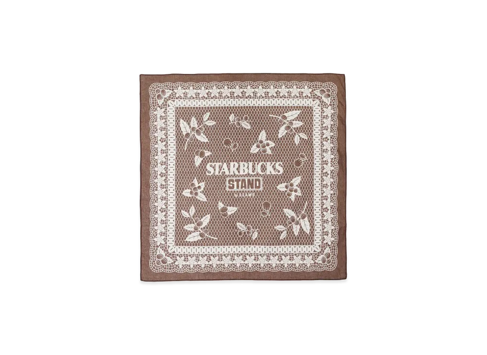 STARBUCKS STAND x BEAMS Coffee Cherry Bandana "Brown"