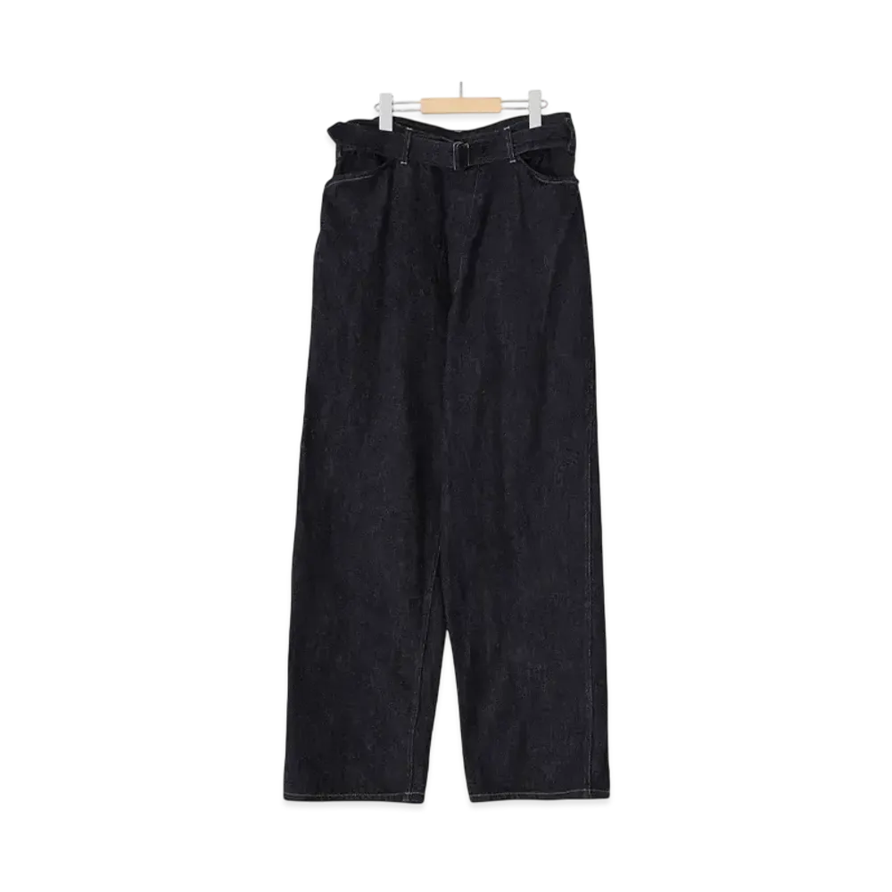 COMOLI Denim Belted Pants "Navy"