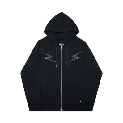SUPPLIER Lightning Rhinestone Zip Hoodie "Black"