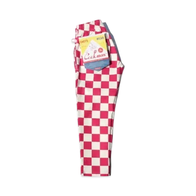 COOKMAN Chef Pants Kids Size "Checker/Pink"