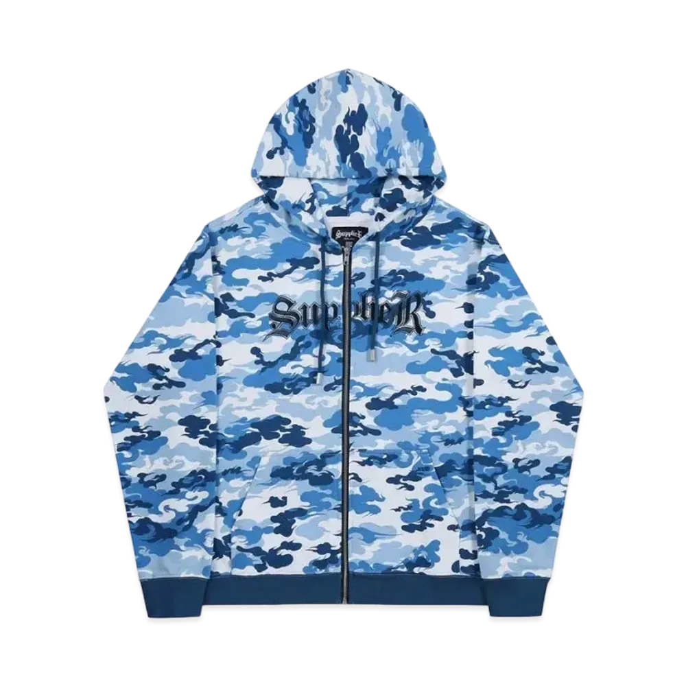 SUPPLIER Cloud Camo Zip Hoodie "Blue"