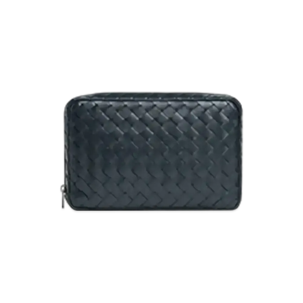 Bottega Veneta Intrecciato Large Zipped Organizing Pouch "Shadow"