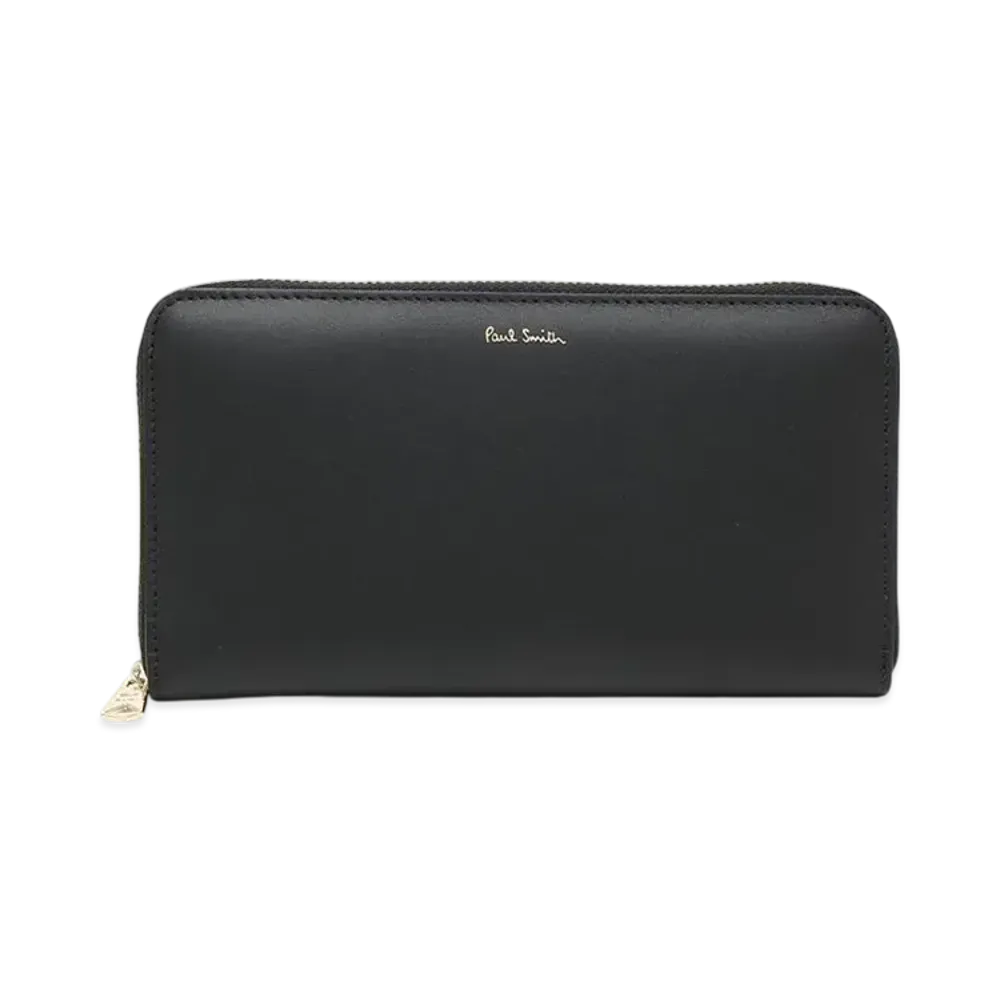 Paul Smith Long Wallet Striped Round Zipper "Black"