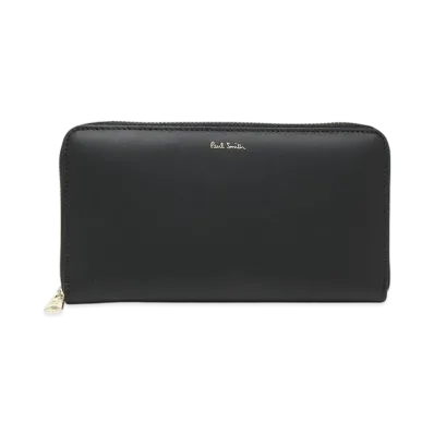 Paul Smith Long Wallet Striped Round Zipper "Black"