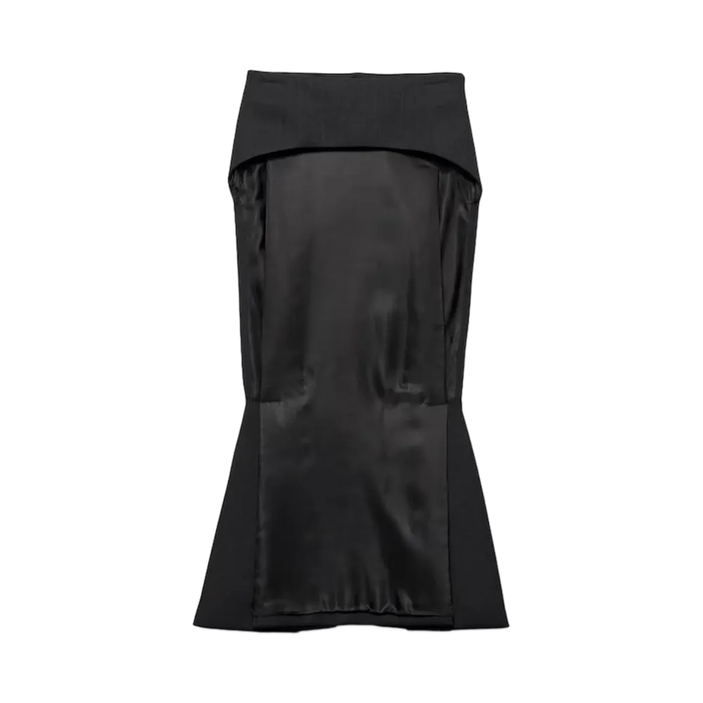 PRADA Women's Deconstructed Chevron Midi-Skirt "Navy"