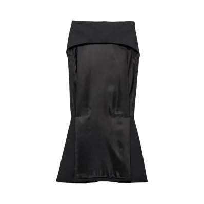 PRADA Women's Deconstructed Chevron Midi-Skirt "Navy"