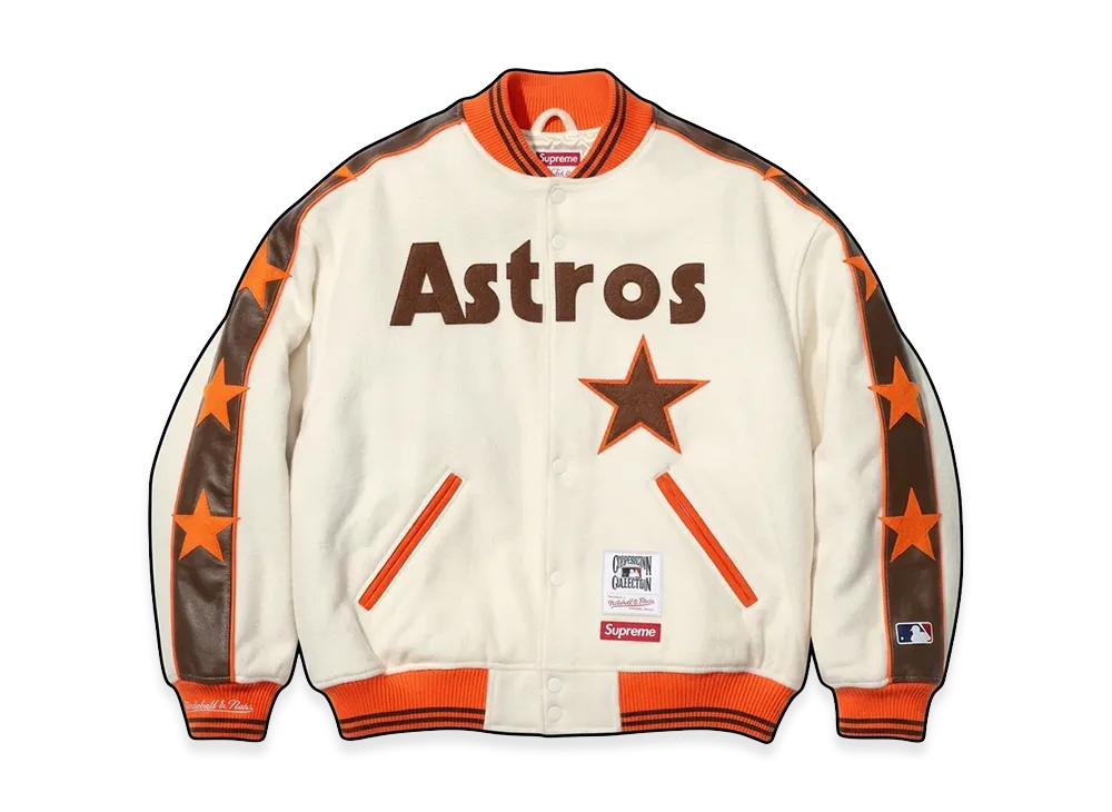 Supreme x Mitchell & Ness Teams Varsity Jacket "White"
