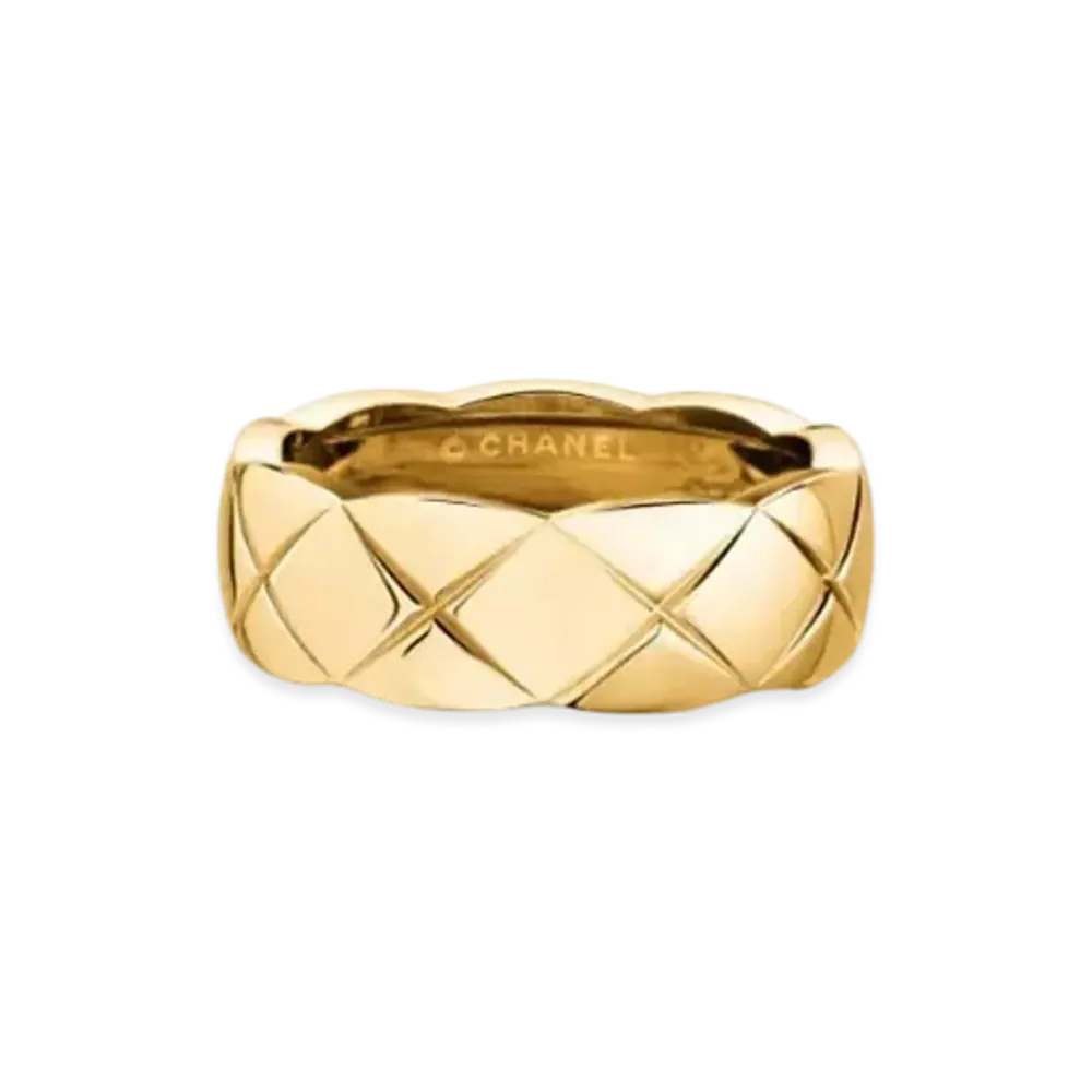 CHANEL Coco Crush Ring Quilted Motif Small Version 18K "Yellow Gold"