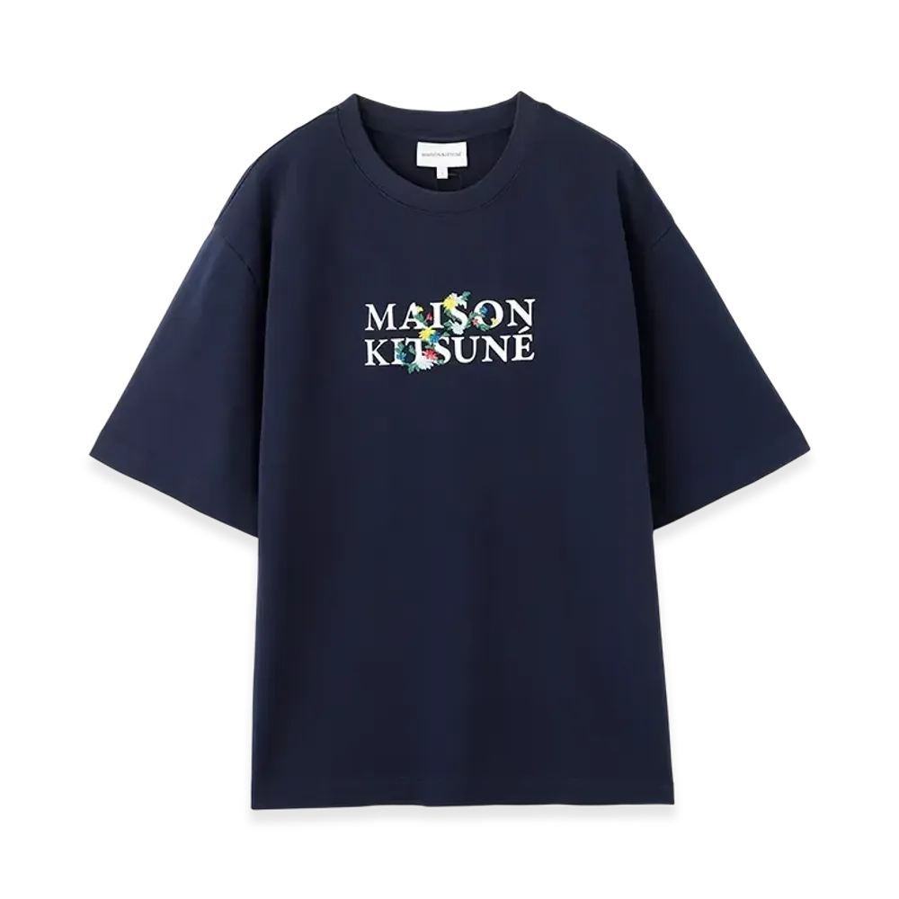 Maison Kitsune Flowers Oversized T-shirt "Navy"
