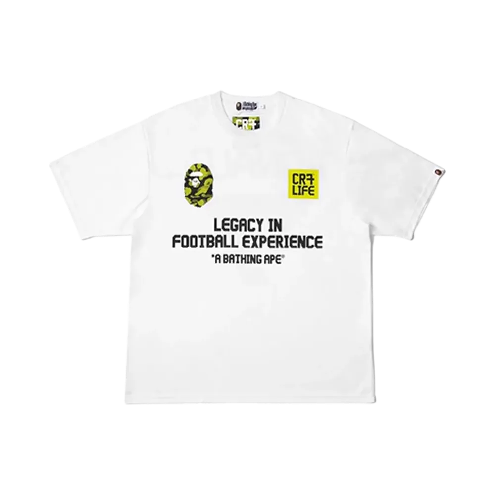 A BATHING APE x Cristiano Ronaldo CR7 Life Multi Logo Poly Relaxed Fit Jersey "White"
