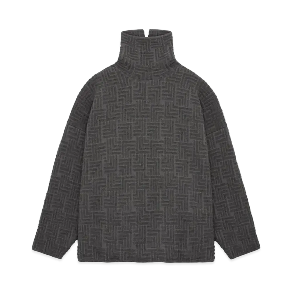 FEAR OF GOD Wool Jacquard High Neck Sweater "Melange Charcoal"