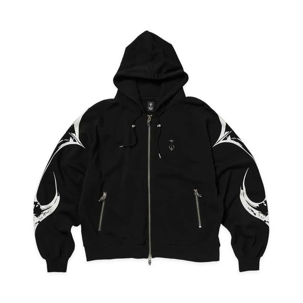 THUG CLUB Armed Zip Up Hoodie"Black"