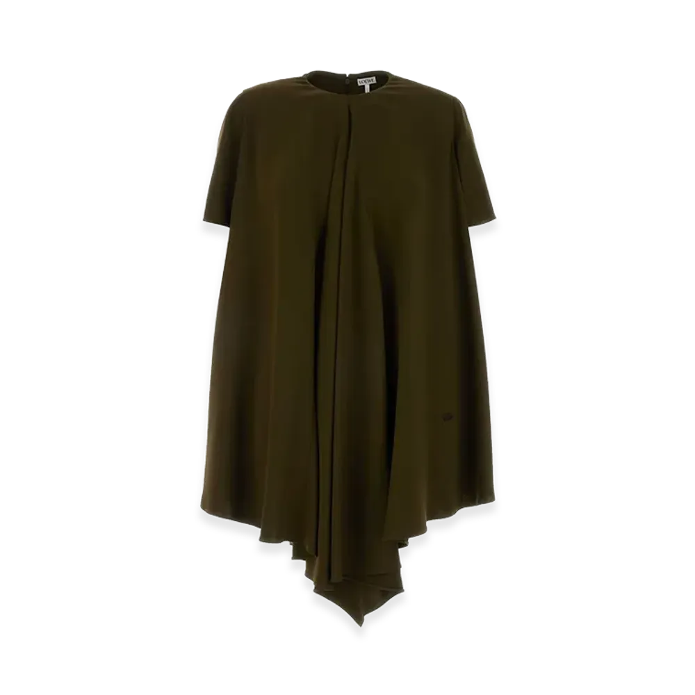 LOEWE Women's Stretch Cady Mini Dress "Khaki Green"