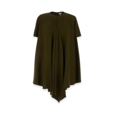 LOEWE Women's Stretch Cady Mini Dress "Khaki Green"