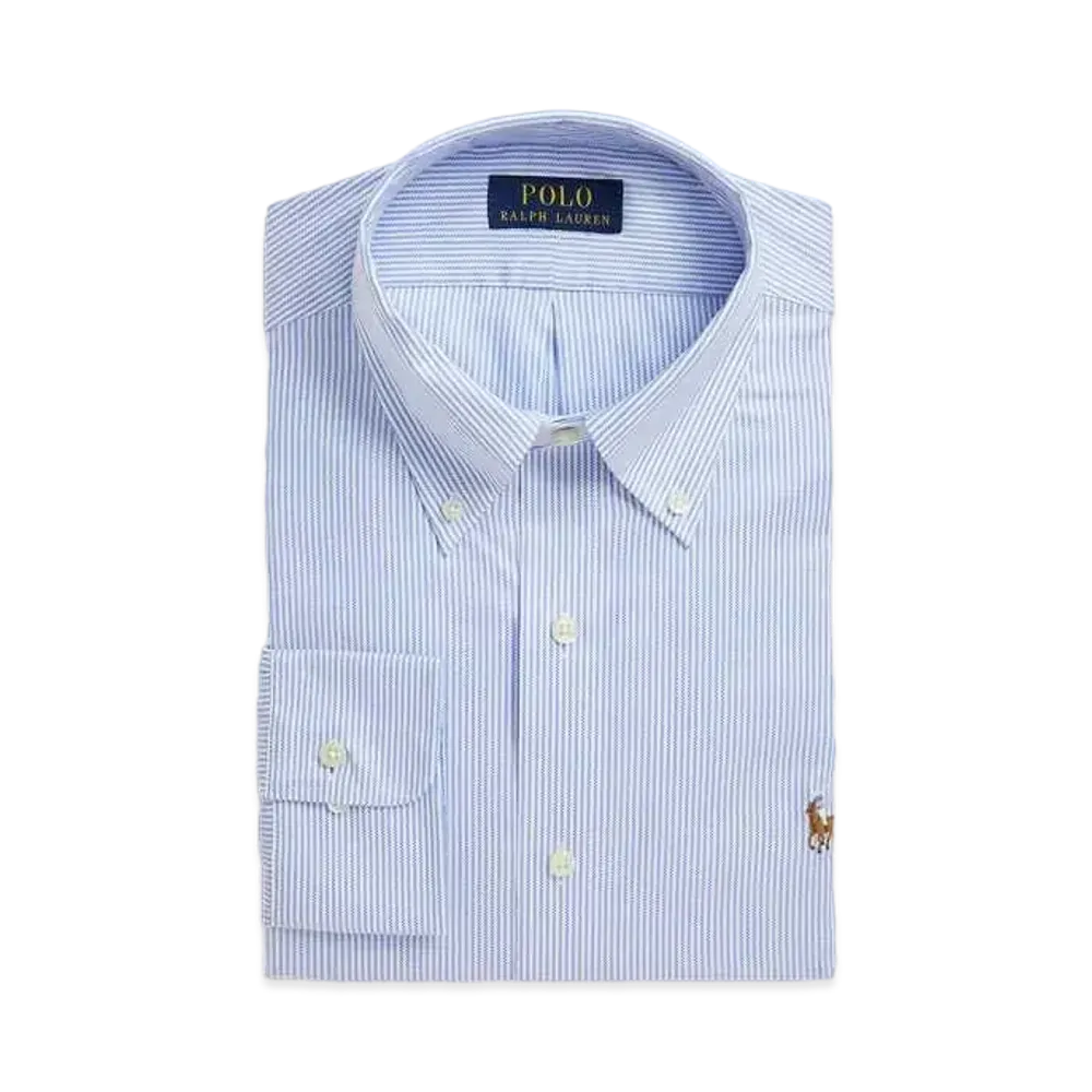 Polo Ralph Lauren Classic Fit Striped Textured Shirt "Blue"