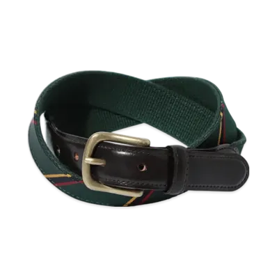 BEAMS Leather Tab Ribbon Belt "Green"