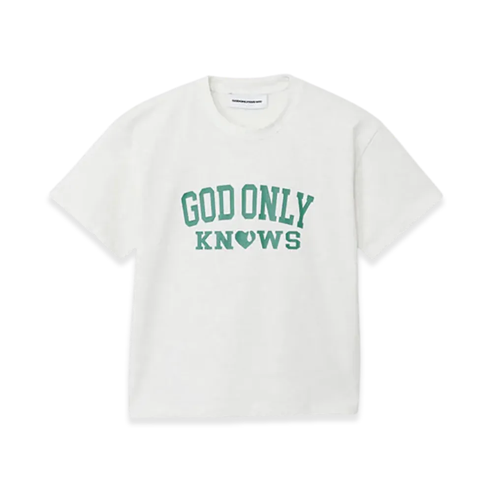 GOD ONLY KNOWS College Logo T-Shirt "Heather White"