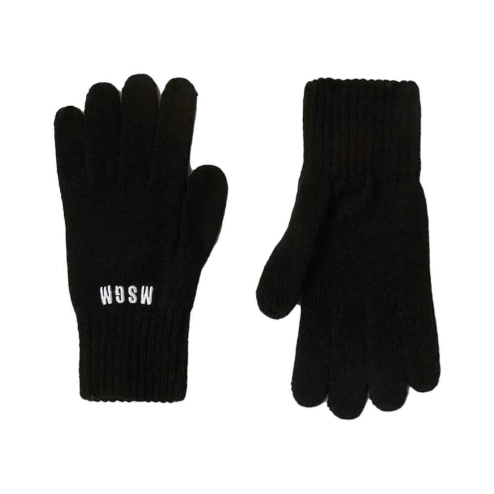 MSGM Blended-Wool Gloves With Impact Logo "Black"