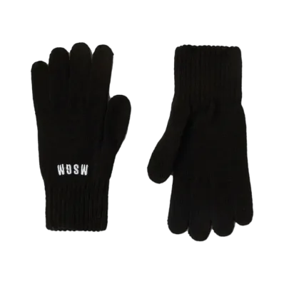 MSGM Blended-Wool Gloves With Impact Logo "Black"