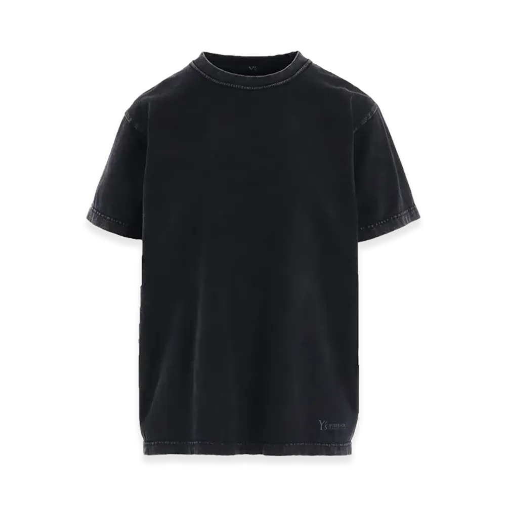 Y's 7.4oz Cotton Jersey Sulfur-dyed Short Sleeve Tee "Black"