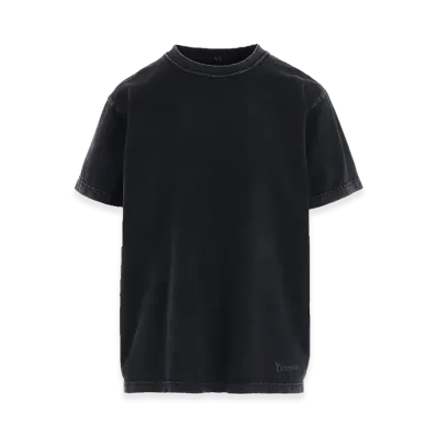 Y's 7.4oz Cotton Jersey Sulfur-dyed Short Sleeve Tee "Black"