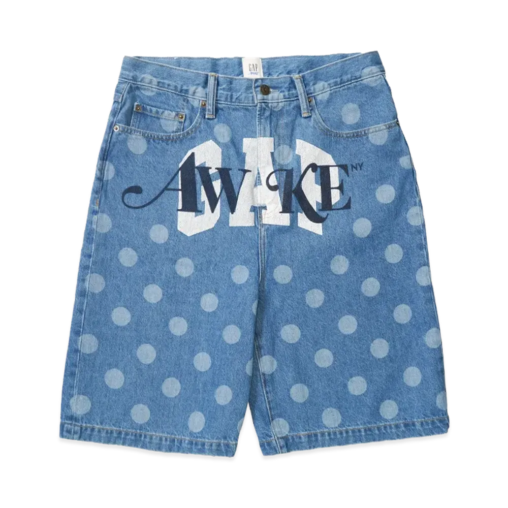 Gap x Awake NY '90s Loose Fit Polka Dot Denim Shorts "Medium Wash"