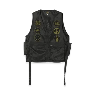 NEEDLES Radio Vest - Papillon Jacquard Sateen "Black"