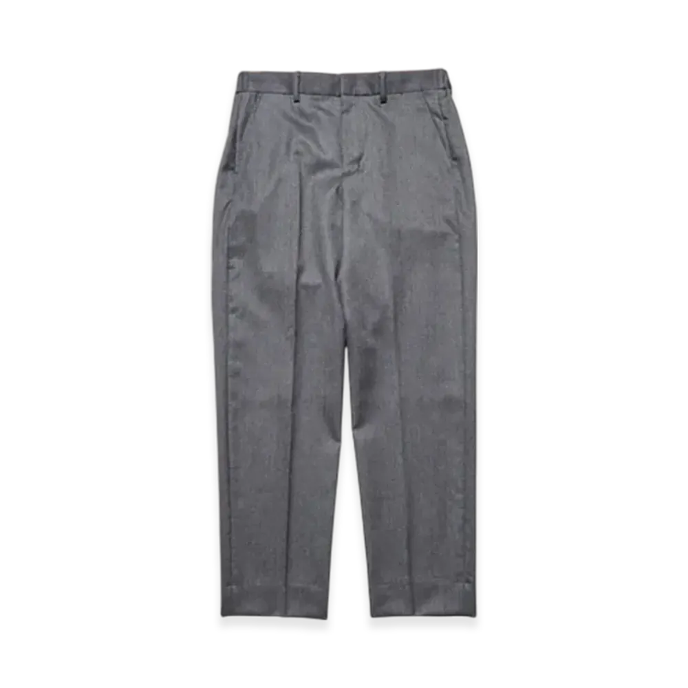 SOPHNET. Flannel Wool Shirring Slim-Fit Slacks "Charcoal Gray"