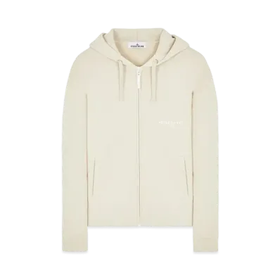 Stone Island 652X6 Marina Full Zip Sweat Shirt "Mastic White"