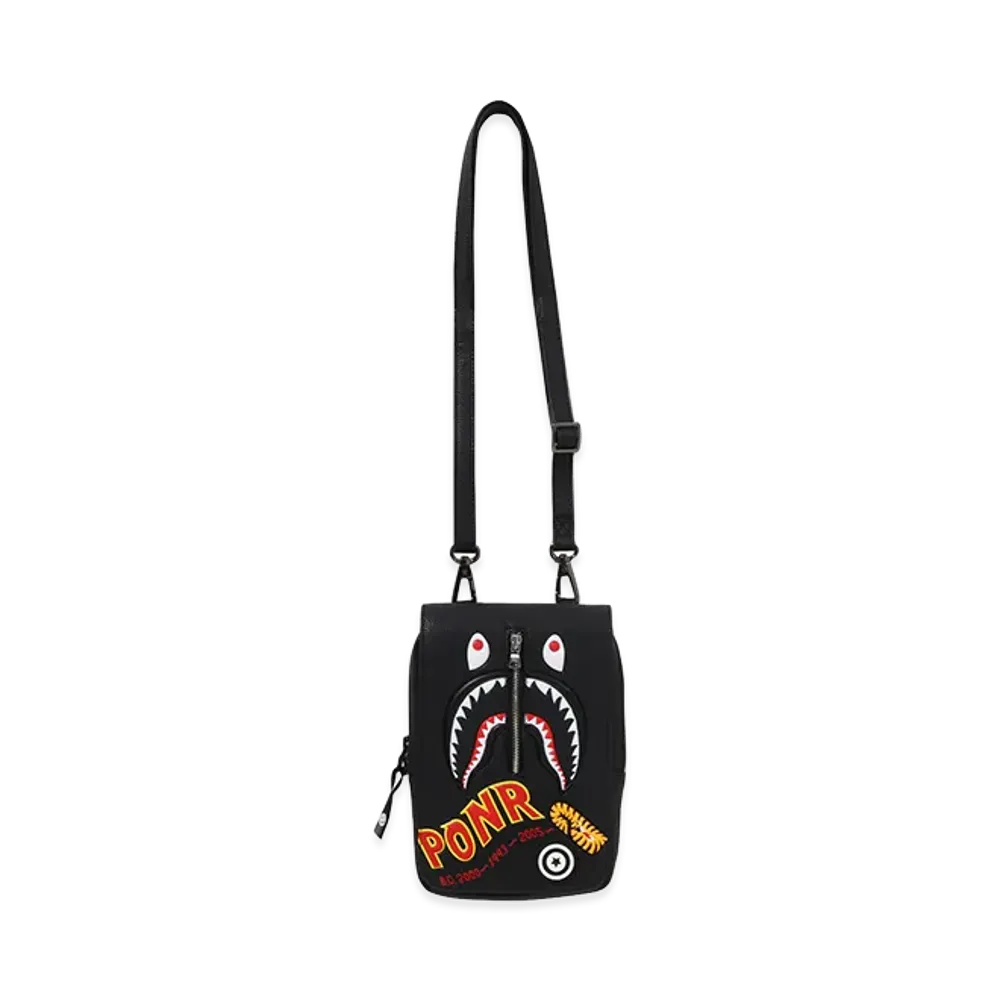 A BATHING APE Women's 2nd Shark Mini Bag "Black"