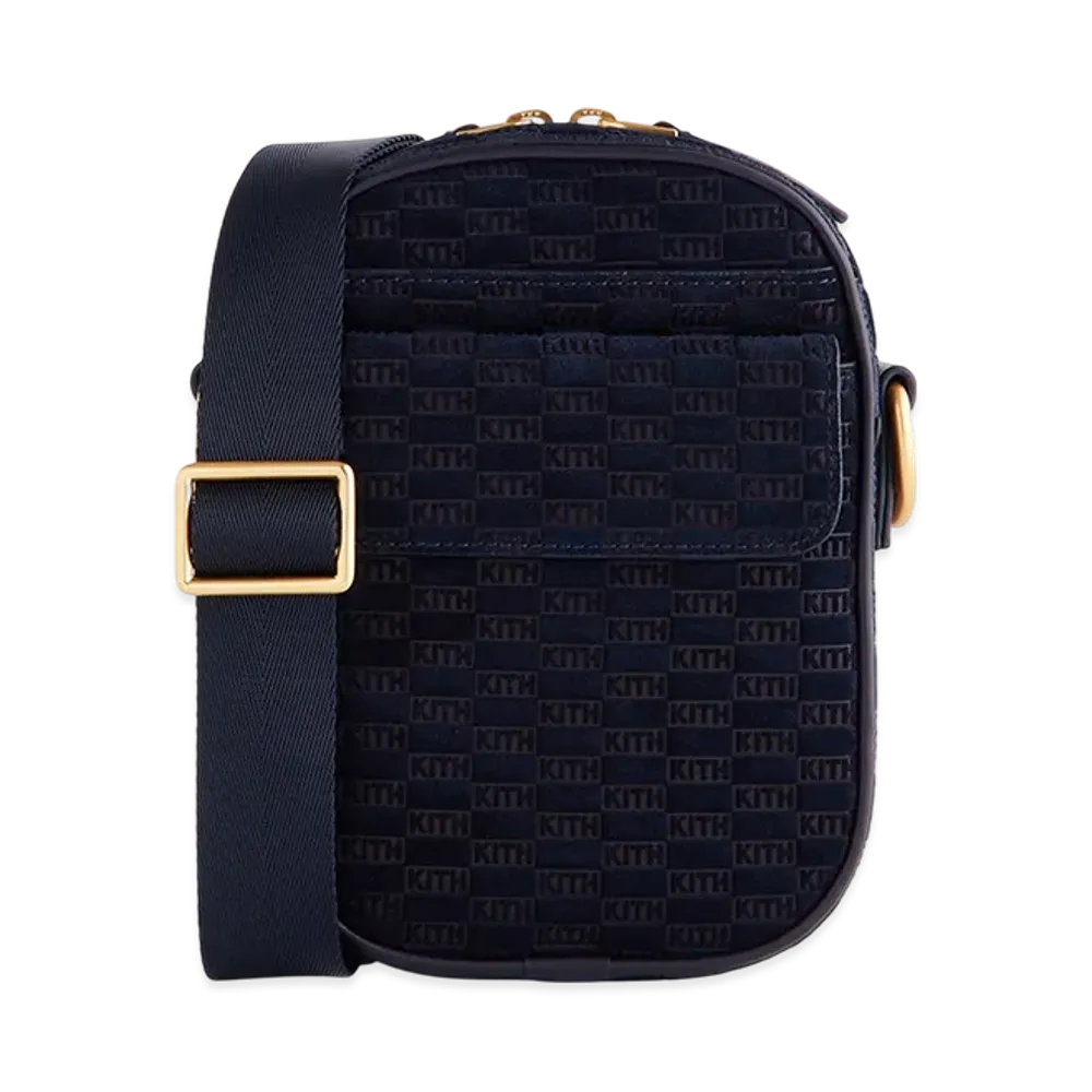 Kith Monogram Suede Passenger K15 Bag "Ink"