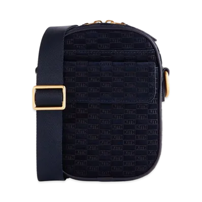 Kith Monogram Suede Passenger K15 Bag "Ink"