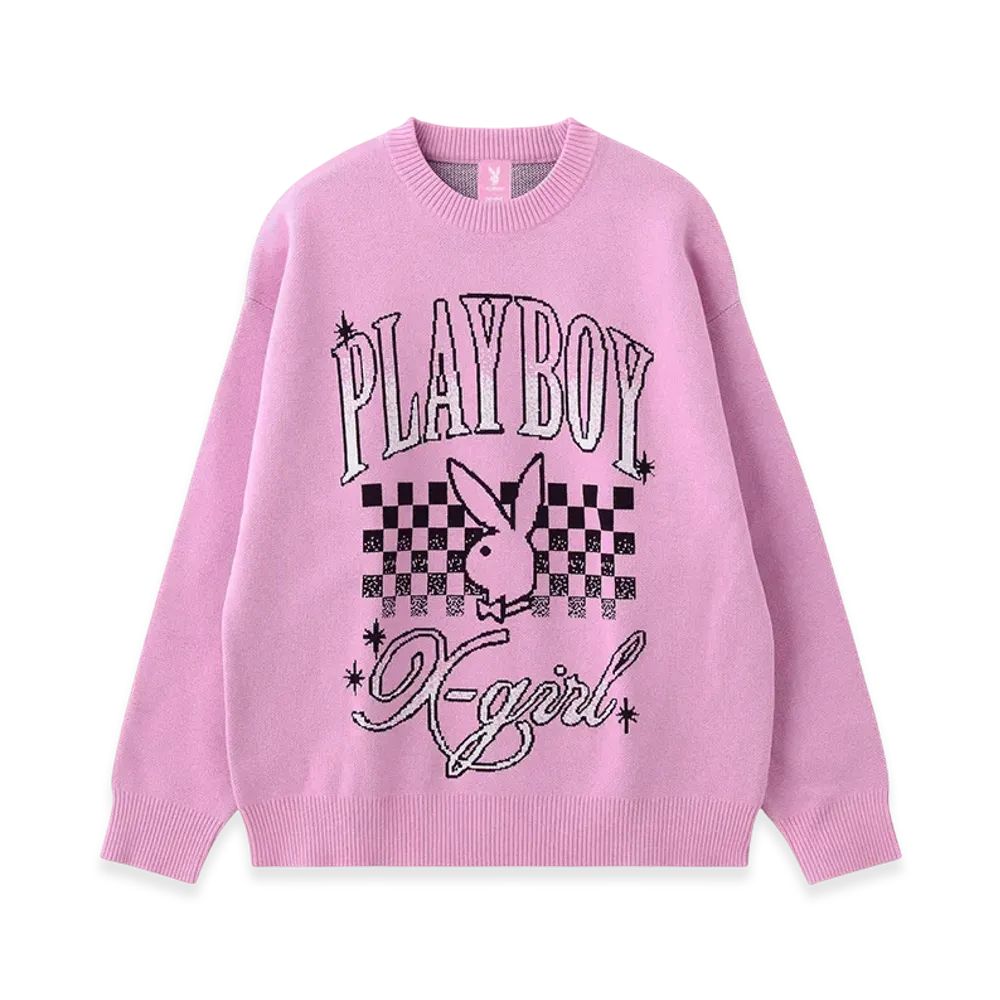 X-Girl x Playboy Jacquard Knit Top "Pink"