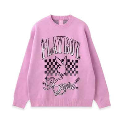 X-Girl x Playboy Jacquard Knit Top "Pink"