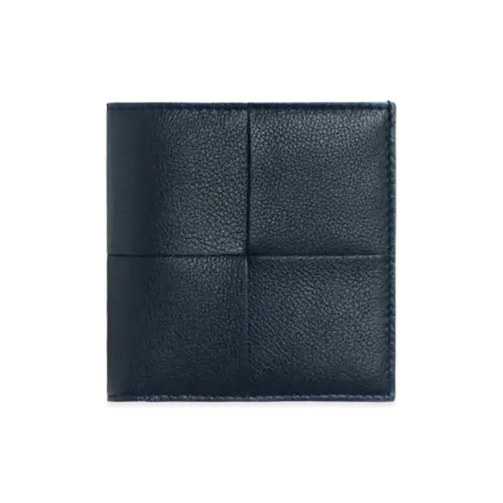 Bottega Veneta Casette Maxi Intrecciato Calfskin Slim Bi-fold Wallet "Space/Pool"
