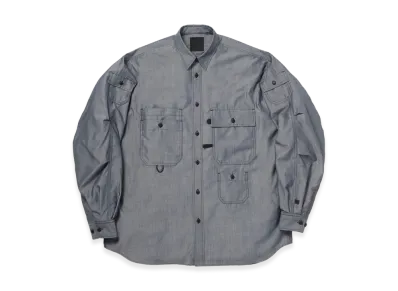 DAIWA PIER39 Tech Multi Pocket Chambray Shirt L/S "Black"