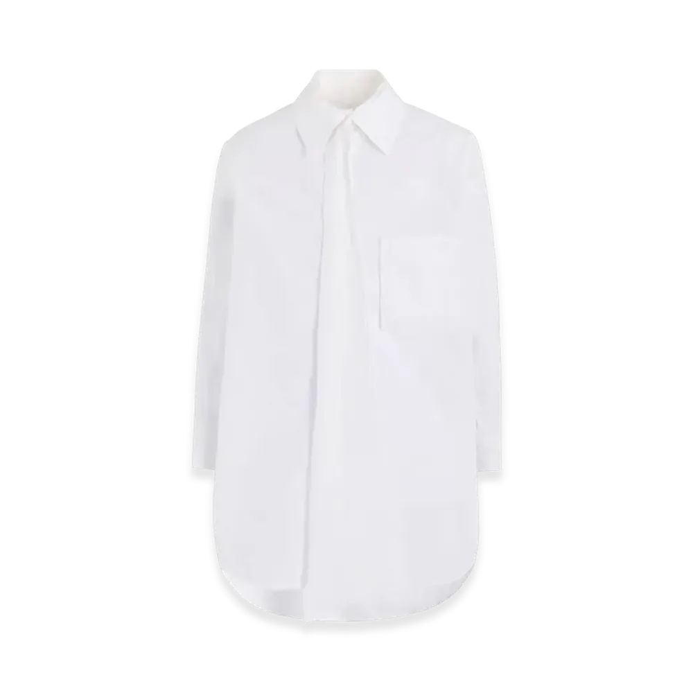 Yohji Yamamoto Broad R-Cutting Tie Blouse "White"