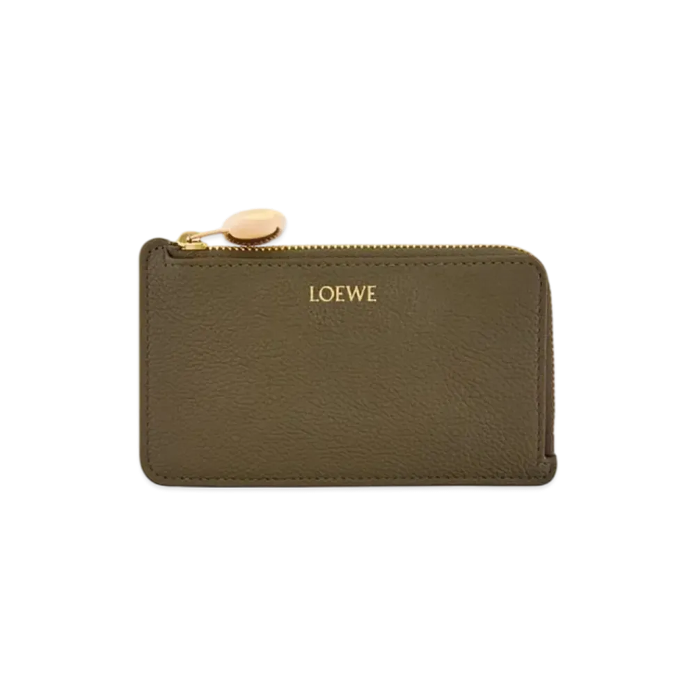 LOEWE Pebble Coin Card Holder "Dark Khaki"