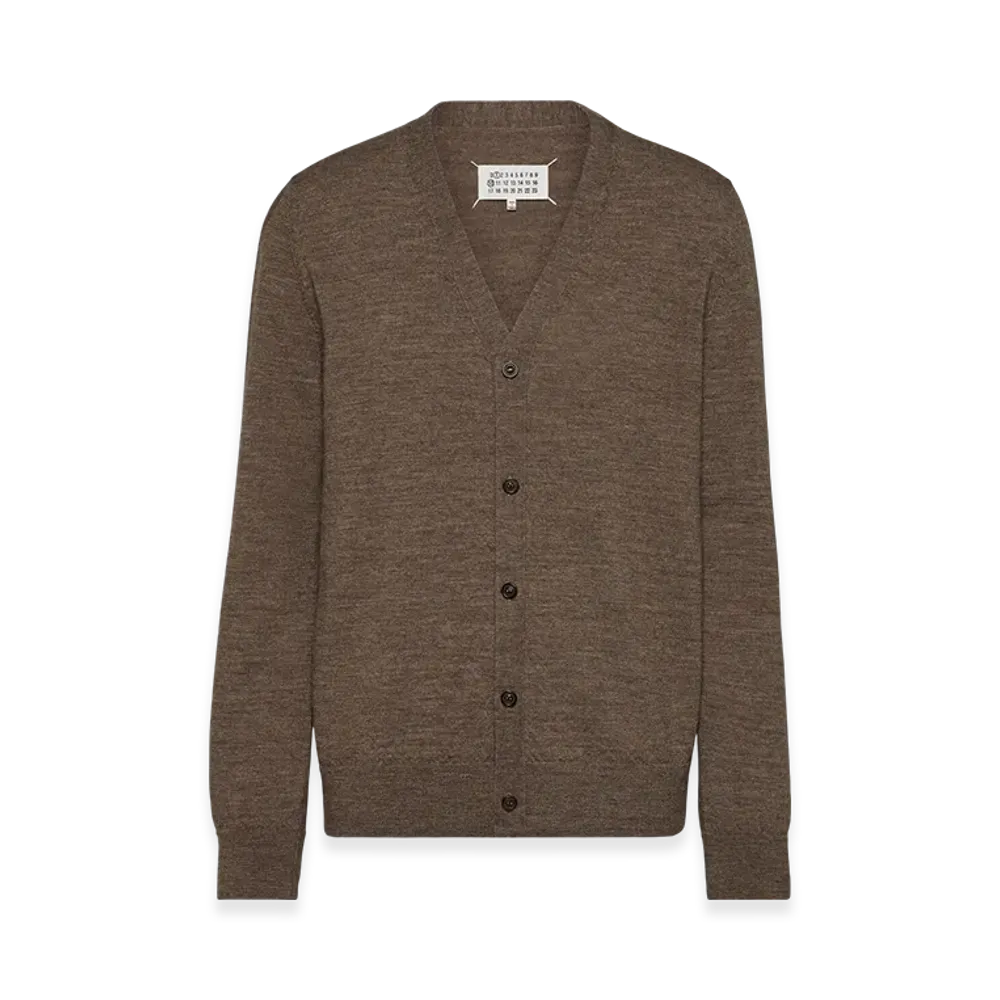 Maison Margiela Men's Elbow Patch Cardigan "Walnut"
